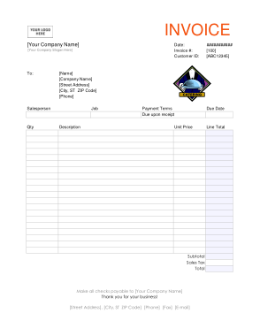 Catering Invoice Excel Template