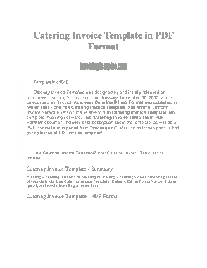 Print Catering Invoice Template