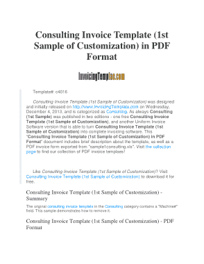 Consulting Invoice Format Template
