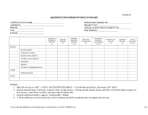 Sample Consulting Invoice Word Template
