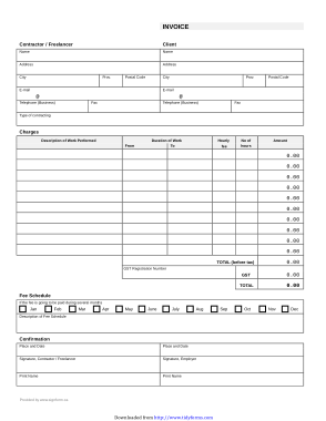Contractor Freelancer Invoice Template