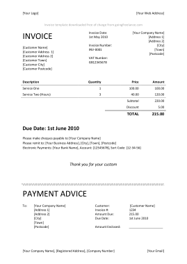Freelance Invoice Pdf Download Template