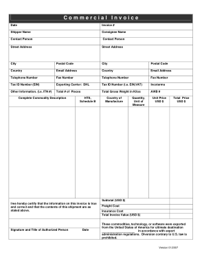 Commercial General Invoice Template