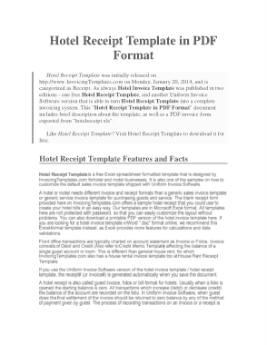 Free Download PDF Books, Hotel Bill Invoice Template