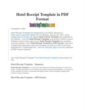 Free Download PDF Books, Hotel Invoice Example Template