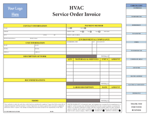 Free Download PDF Books, HVAC Invoice Form Template