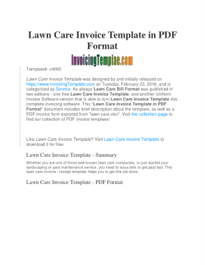 Sample Blank Lawn Care Invoice Template