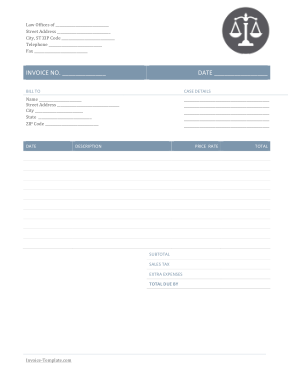 Free Download PDF Books, Legal Invoice Form Template