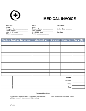 Free Download PDF Books, Medical Office Invoice Template