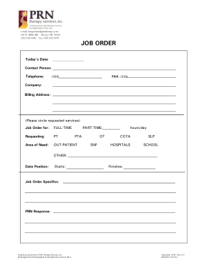 Job Order Invoice Template
