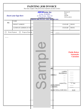 Free Download PDF Books, Painting Job Invoice Template