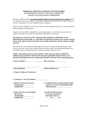 Free Download PDF Books, Personal Service Contract Invoice Form Template