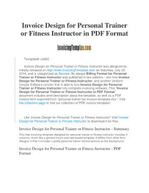 Free Download PDF Books, Personal Training Invoice Template
