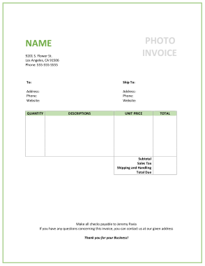 Photography Invoice Download Template