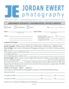 Photography Service Invoice Template