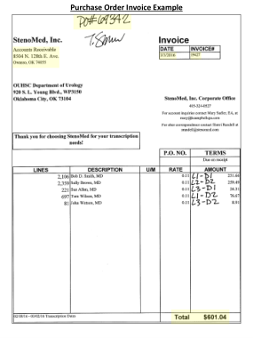 Free Download PDF Books, Purchase Order Invoice Template