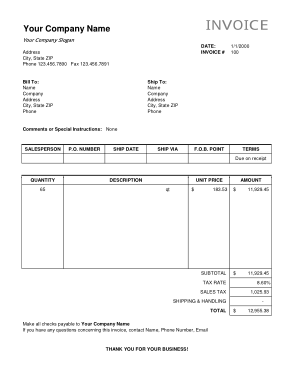 Sales Invoice Free Template