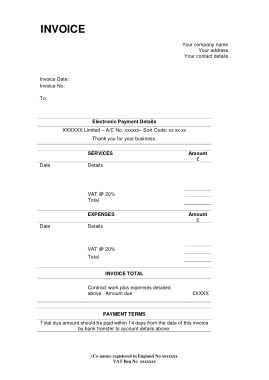 Printable Invoice Sample Template