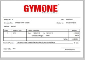 Simple Gym Invoice Sample Template
