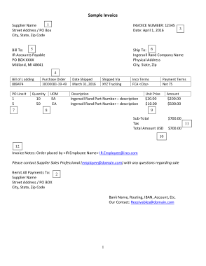Suppliervendor Invoice Sample Format Template