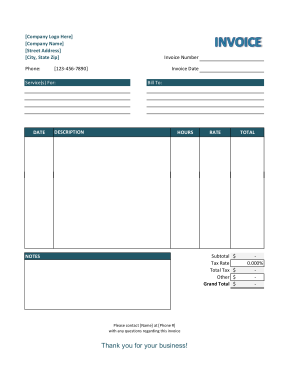 Blue Service Invoice Sample Template