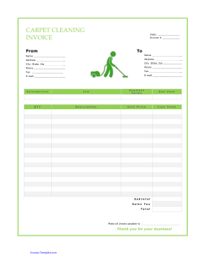 Carpet Cleaning Service Invoice Template