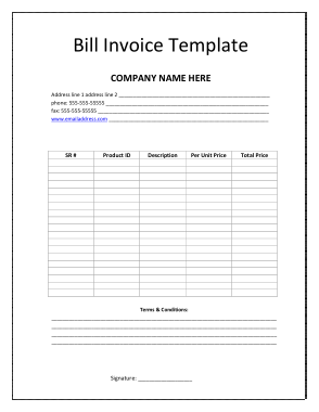 Sample Invoice For Service Free Template