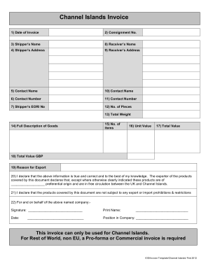 Channel Islands Invoice Template