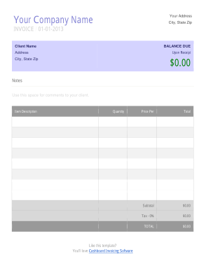 Free Microsoft Word Invoice Example Template