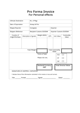Pro Forma Invoice Word Template