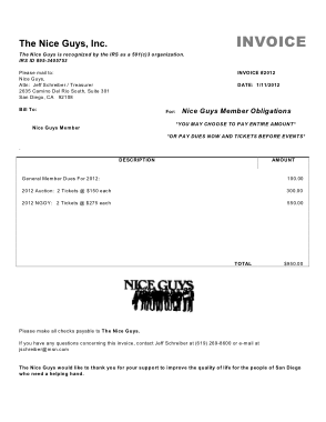 Simple Invoice Example Template