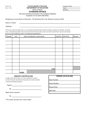 Free Download PDF Books, Blank Standard Invoice Template