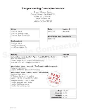 Free Download PDF Books, Standard Contractor Invoice Template