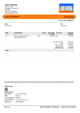 Painting Tax Invoice Template