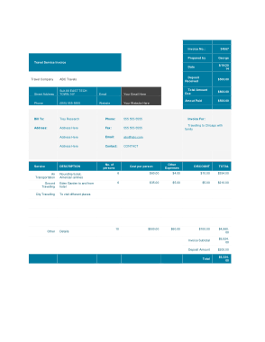Travel Agency Invoice Template