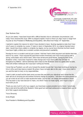Nurse Proffesional Resignation Letter Template