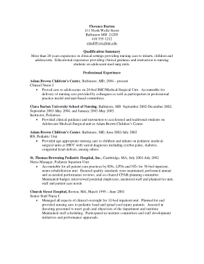 RN Experience Resume Template
