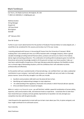 Accounting Graduate Cover Letter Template