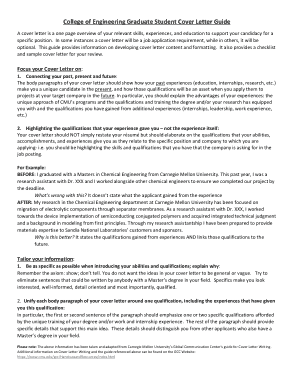 College Of Engineering Graduate Student Cover Letter Template