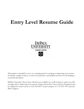 Entry Level Resume Guide Template