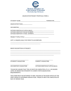 Graduation Project Proposal Form Template