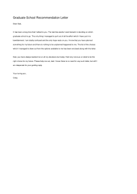 Recommendation Letter For Graduate School To Download Template