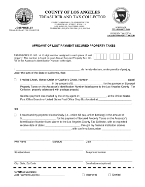 Affidavit Of Loss Payment Form Template