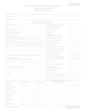 Free Download PDF Books, Divorce Financial Affidavit Form Template