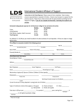 Free Download PDF Books, Student Affidavit Of Support Form Template