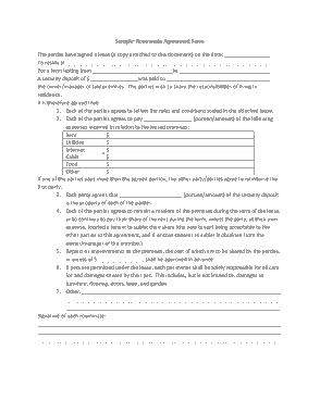 Free Download PDF Books, Sample Roommate Lease Agreement Form Template
