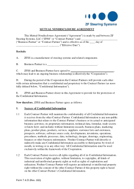 Mutual Non Disclosure Agreement Template
