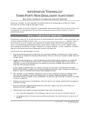 Third Party Non Disclosure Agreement Template