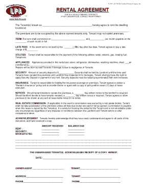 Blank Rent Agreement Form Template