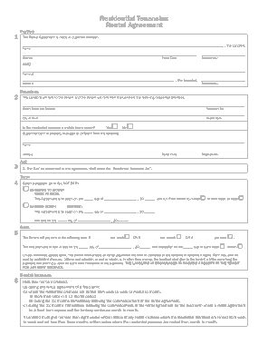 Rental Agreement Form Example Template